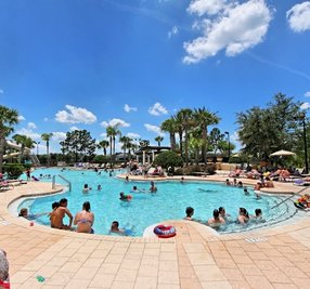 busy resort pool
